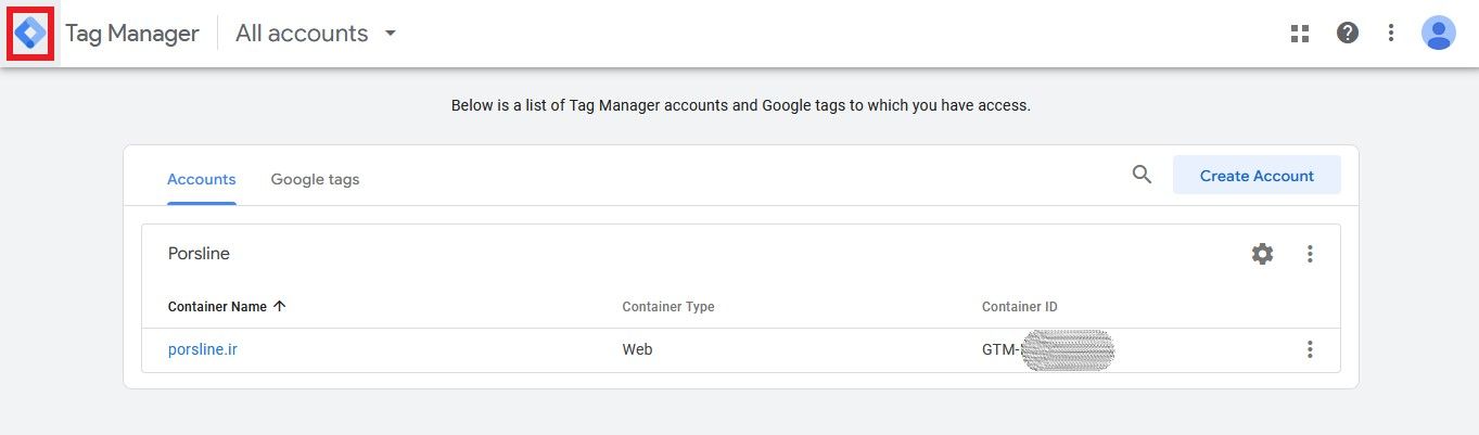 دریافت کد تگ منیجر