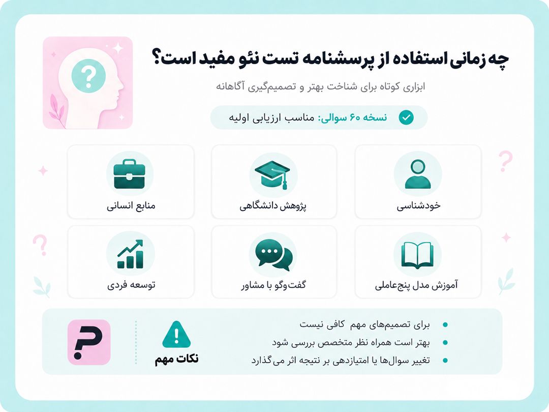 چه زمانی استفاده از پرسشنامه تست نئو مفید است